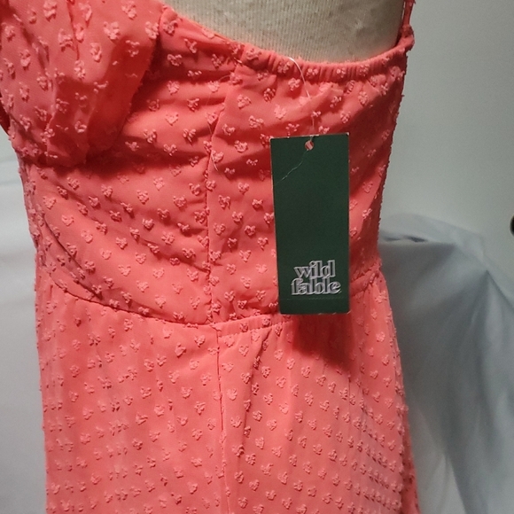 Wild Fable Orange Ruched Babydoll Sundress - Picture 5 of 9